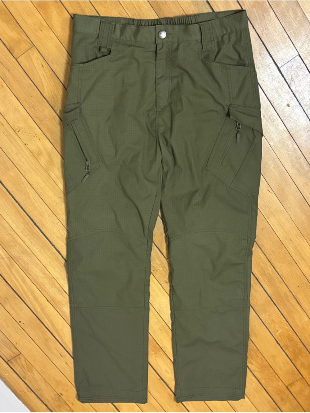 Men's Olive Green Utility Cargo hiking Pants ripstop 32x32